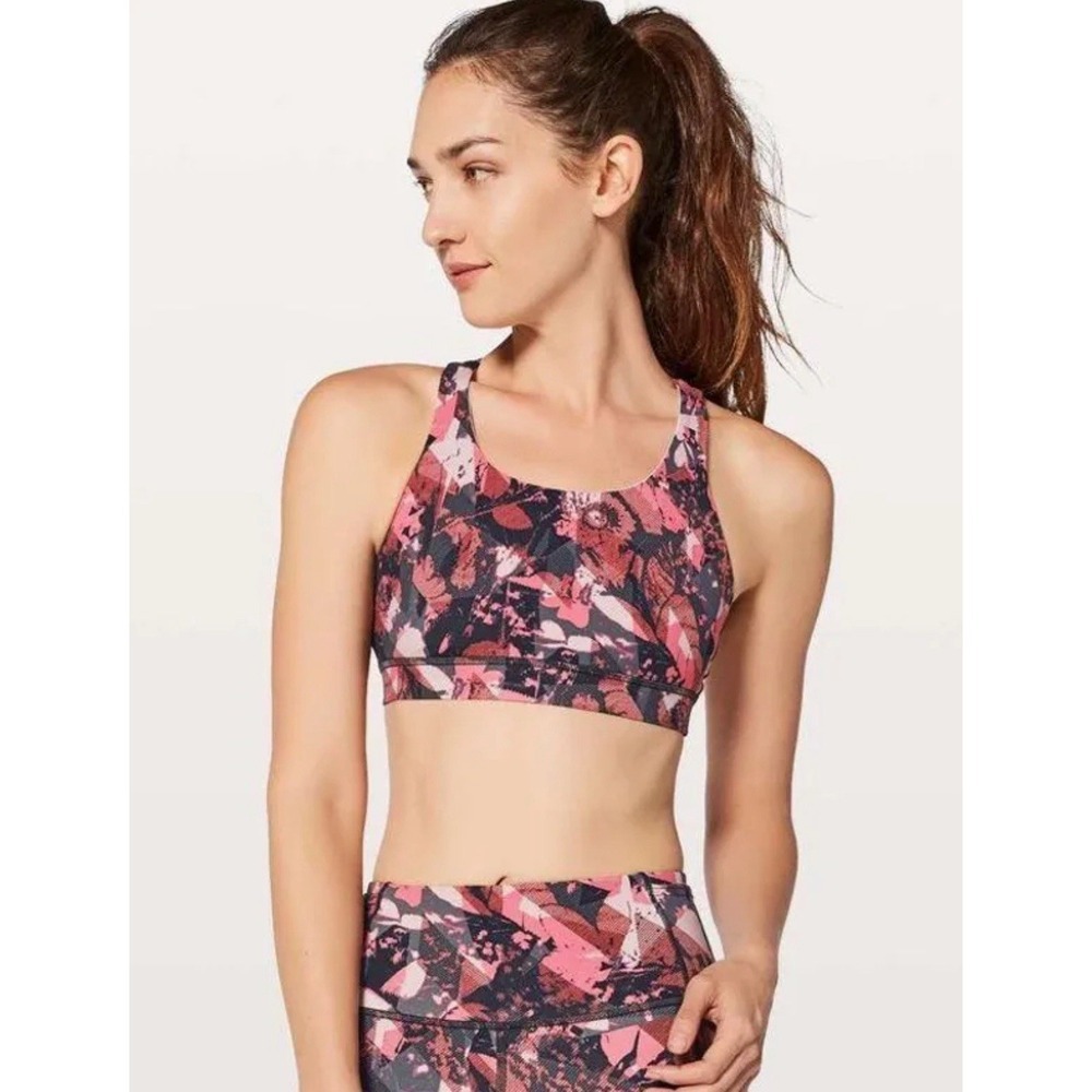 Lululemon Energy Sports Bra Nulux Translucence Alpine White Multi Women's‎ 4